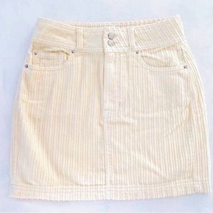 Urban Outfitters White Corduroy Skirt